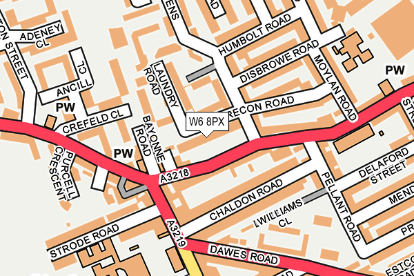 W6 8PX map - OS OpenMap – Local (Ordnance Survey)