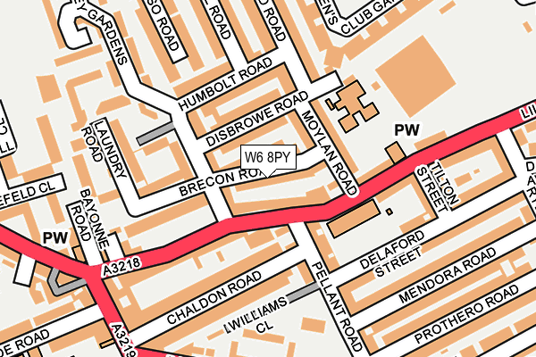 W6 8PY map - OS OpenMap – Local (Ordnance Survey)