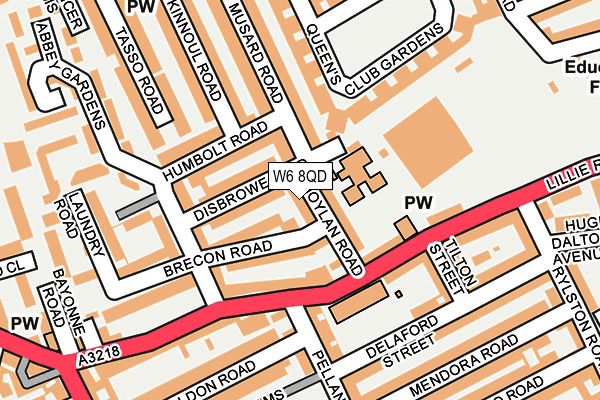 W6 8QD map - OS OpenMap – Local (Ordnance Survey)
