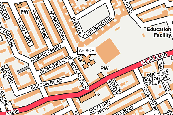 W6 8QE map - OS OpenMap – Local (Ordnance Survey)