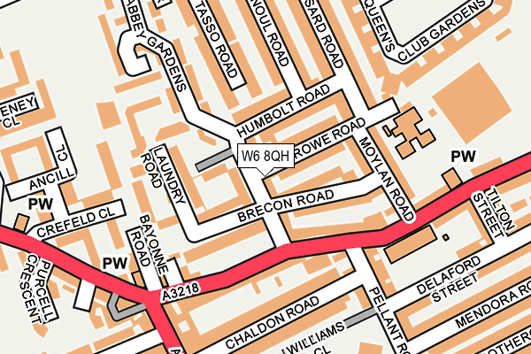W6 8QH map - OS OpenMap – Local (Ordnance Survey)