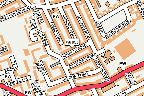 W6 8QJ map - OS OpenMap – Local (Ordnance Survey)