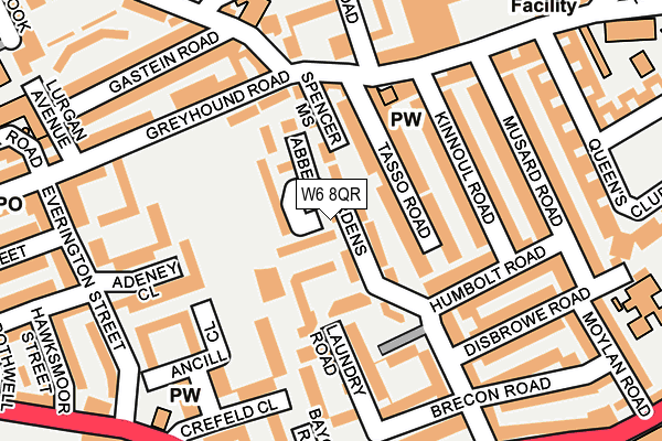 W6 8QR map - OS OpenMap – Local (Ordnance Survey)