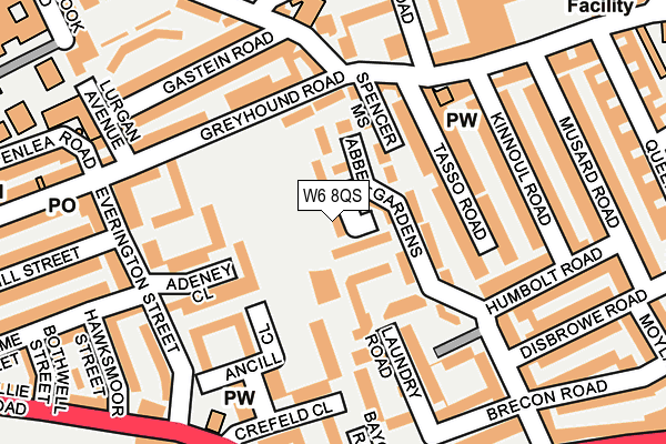 W6 8QS map - OS OpenMap – Local (Ordnance Survey)