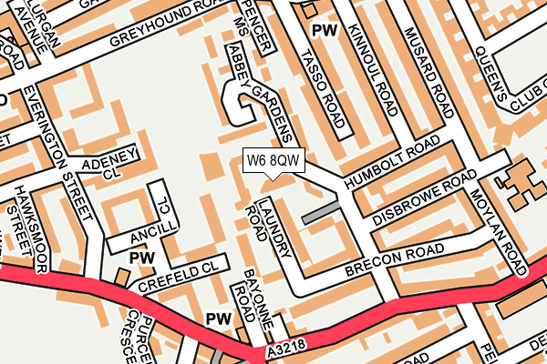 W6 8QW map - OS OpenMap – Local (Ordnance Survey)