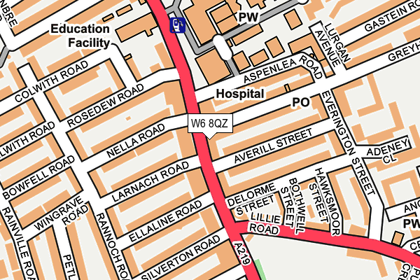 W6 8QZ map - OS OpenMap – Local (Ordnance Survey)