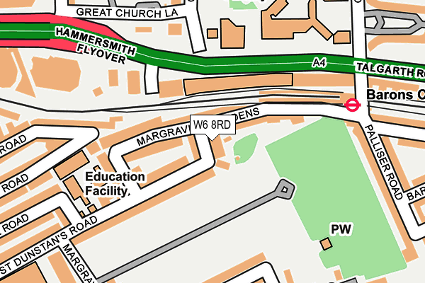 W6 8RD map - OS OpenMap – Local (Ordnance Survey)