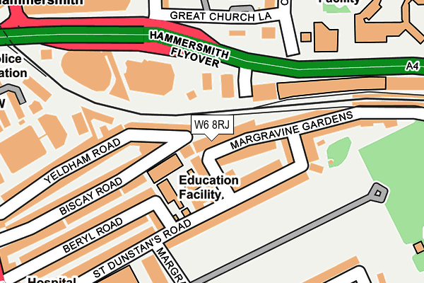 W6 8RJ map - OS OpenMap – Local (Ordnance Survey)