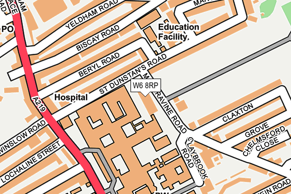 W6 8RP map - OS OpenMap – Local (Ordnance Survey)