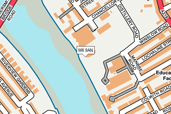 W6 9AN map - OS OpenMap – Local (Ordnance Survey)