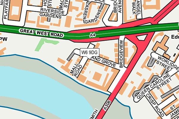W6 9DG map - OS OpenMap – Local (Ordnance Survey)