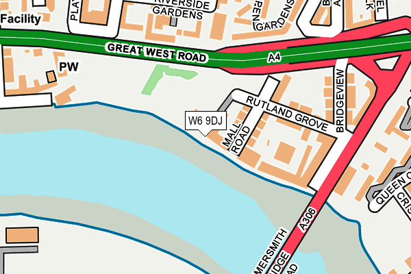 W6 9DJ map - OS OpenMap – Local (Ordnance Survey)