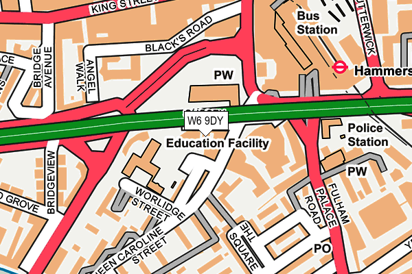 W6 9DY map - OS OpenMap – Local (Ordnance Survey)