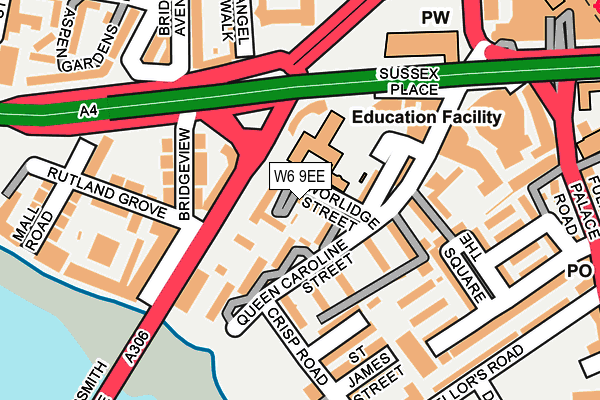 W6 9EE map - OS OpenMap – Local (Ordnance Survey)