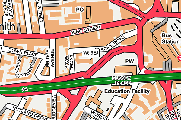 W6 9EJ map - OS OpenMap – Local (Ordnance Survey)