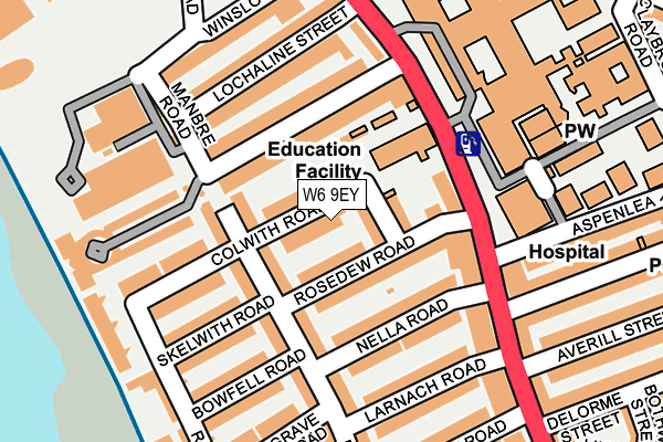 W6 9EY map - OS OpenMap – Local (Ordnance Survey)