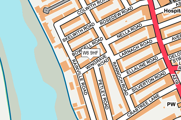 W6 9HF map - OS OpenMap – Local (Ordnance Survey)