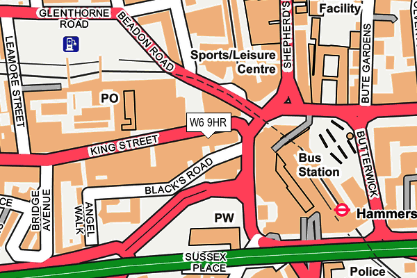 W6 9HR map - OS OpenMap – Local (Ordnance Survey)