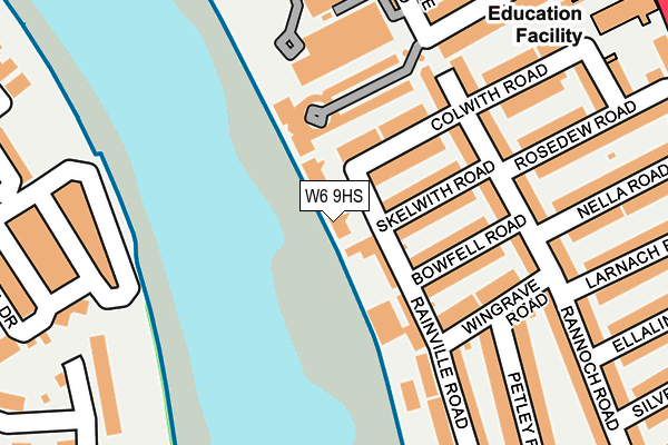 W6 9HS map - OS OpenMap – Local (Ordnance Survey)