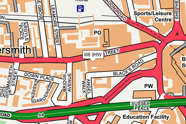 W6 9HW map - OS OpenMap – Local (Ordnance Survey)
