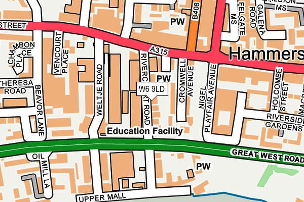 W6 9LD map - OS OpenMap – Local (Ordnance Survey)