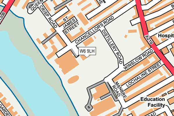 W6 9LH map - OS OpenMap – Local (Ordnance Survey)