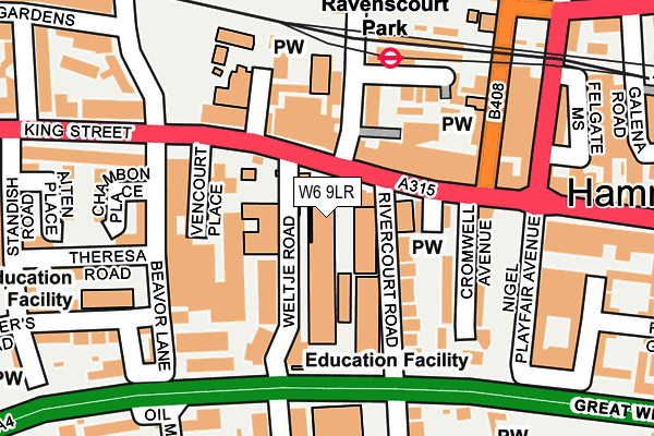 W6 9LR map - OS OpenMap – Local (Ordnance Survey)