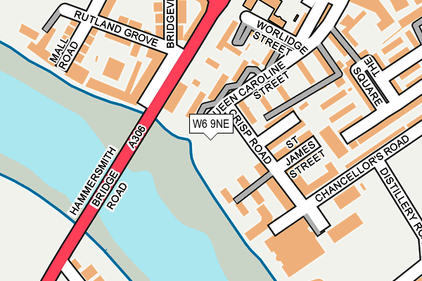 W6 9NE map - OS OpenMap – Local (Ordnance Survey)