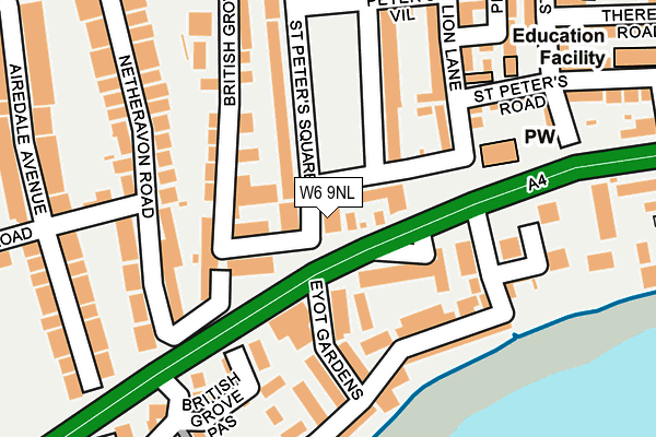 W6 9NL map - OS OpenMap – Local (Ordnance Survey)
