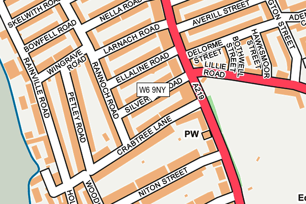 W6 9NY map - OS OpenMap – Local (Ordnance Survey)