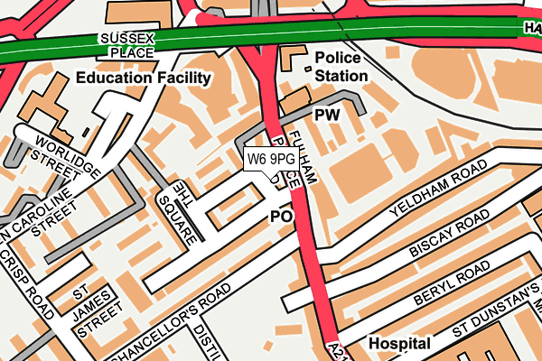 W6 9PG map - OS OpenMap – Local (Ordnance Survey)