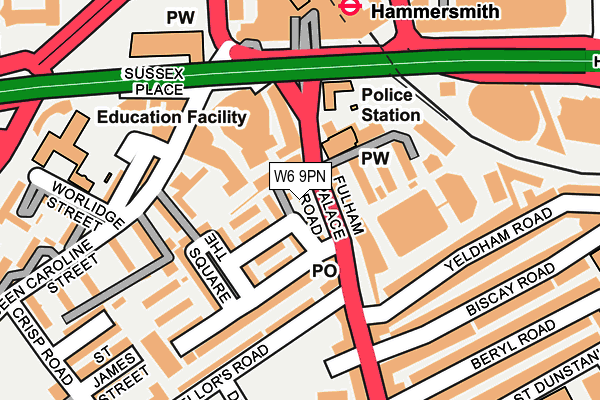 W6 9PN map - OS OpenMap – Local (Ordnance Survey)