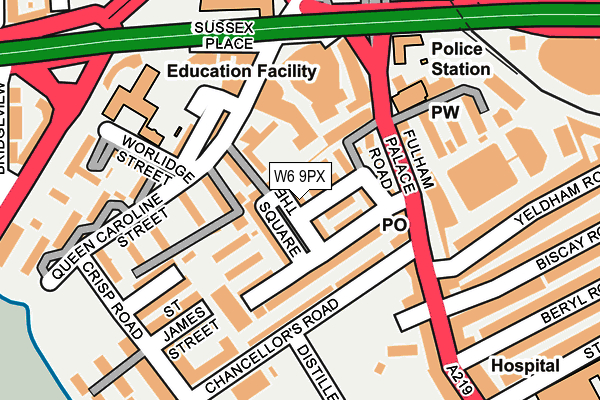 W6 9PX map - OS OpenMap – Local (Ordnance Survey)