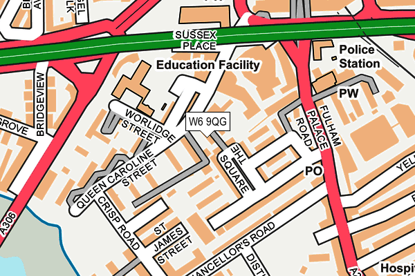 W6 9QG map - OS OpenMap – Local (Ordnance Survey)