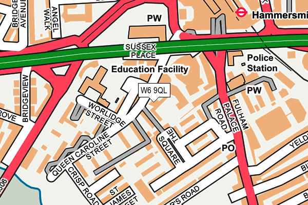 W6 9QL map - OS OpenMap – Local (Ordnance Survey)