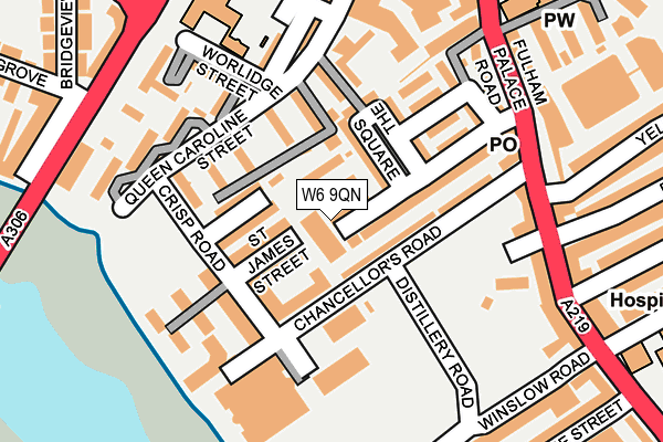 W6 9QN map - OS OpenMap – Local (Ordnance Survey)