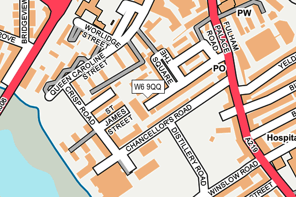 W6 9QQ map - OS OpenMap – Local (Ordnance Survey)