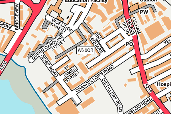 W6 9QR map - OS OpenMap – Local (Ordnance Survey)
