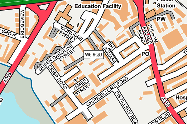 W6 9QU map - OS OpenMap – Local (Ordnance Survey)