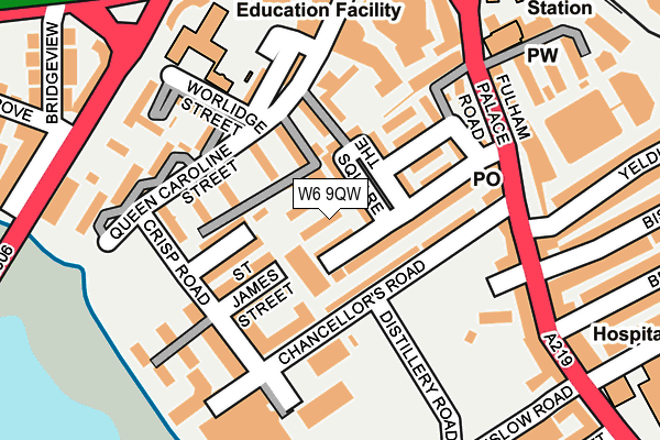 W6 9QW map - OS OpenMap – Local (Ordnance Survey)