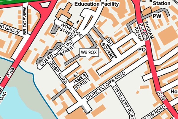 W6 9QX map - OS OpenMap – Local (Ordnance Survey)
