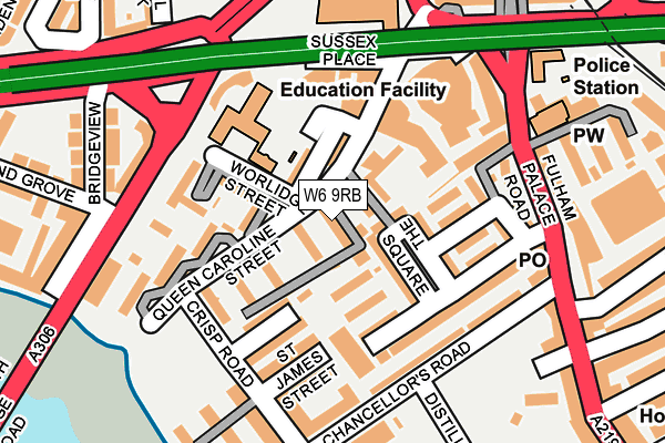 W6 9RB map - OS OpenMap – Local (Ordnance Survey)