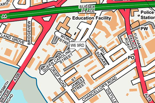 W6 9RD map - OS OpenMap – Local (Ordnance Survey)