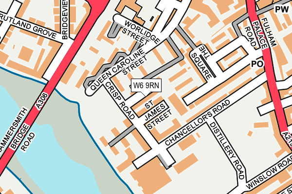 W6 9RN map - OS OpenMap – Local (Ordnance Survey)