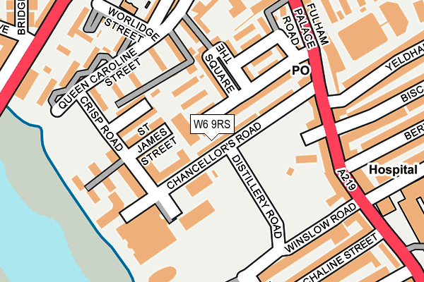 W6 9RS map - OS OpenMap – Local (Ordnance Survey)