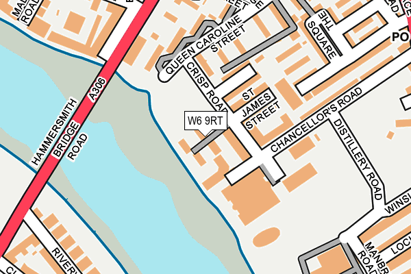 W6 9RT map - OS OpenMap – Local (Ordnance Survey)