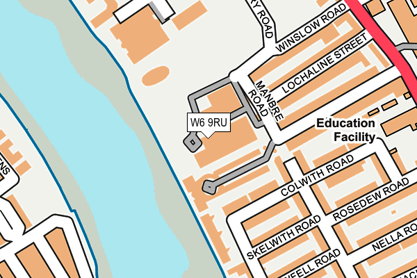 W6 9RU map - OS OpenMap – Local (Ordnance Survey)