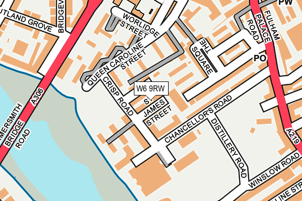 W6 9RW map - OS OpenMap – Local (Ordnance Survey)