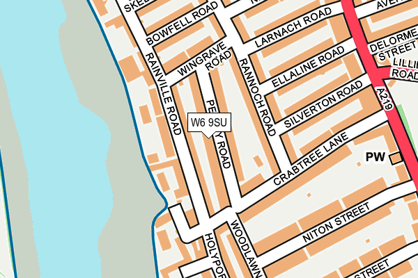 W6 9SU map - OS OpenMap – Local (Ordnance Survey)