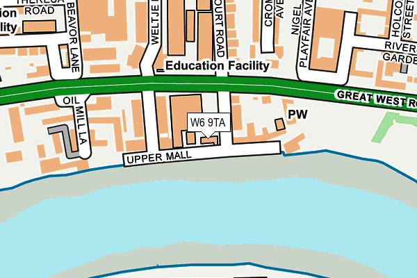 W6 9TA map - OS OpenMap – Local (Ordnance Survey)